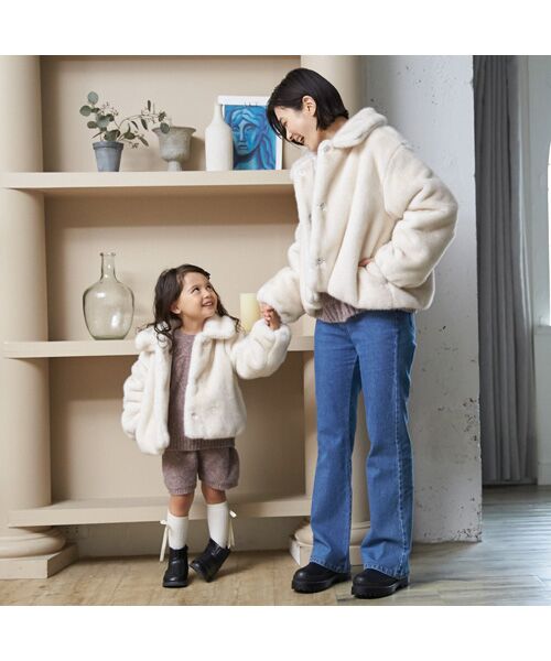 petit main / プティマイン その他アウター | 【リンク】フェイクファージャケット | 詳細6