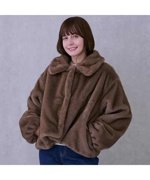 petit main / プティマイン その他アウター | 【リンク】フェイクファージャケット | 詳細7