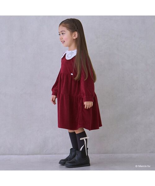 petit main / プティマイン ミニ丈・ひざ丈ワンピース | 【miffy】衿ティアードワンピース | 詳細1