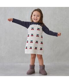 petit main / プティマイン ミニ丈・ひざ丈ワンピース | 【リンク】クロシェドッキングワンピース