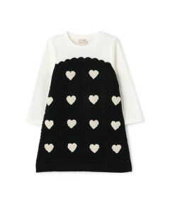 petit main / プティマイン ミニ丈・ひざ丈ワンピース | 【リンク】クロシェドッキングワンピース