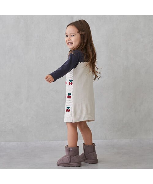 petit main / プティマイン ミニ丈・ひざ丈ワンピース | 【リンク】クロシェドッキングワンピース | 詳細1