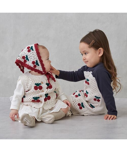 petit main / プティマイン ミニ丈・ひざ丈ワンピース | 【リンク】クロシェドッキングワンピース | 詳細3