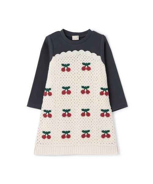 petit main / プティマイン ミニ丈・ひざ丈ワンピース | 【リンク】クロシェドッキングワンピース | 詳細5