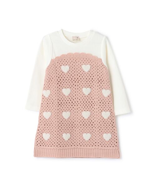 petit main / プティマイン ミニ丈・ひざ丈ワンピース | 【リンク】クロシェドッキングワンピース | 詳細6