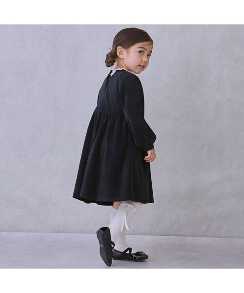 petit main / プティマイン ミニ丈・ひざ丈ワンピース | ベロアレースワンピース | 詳細1