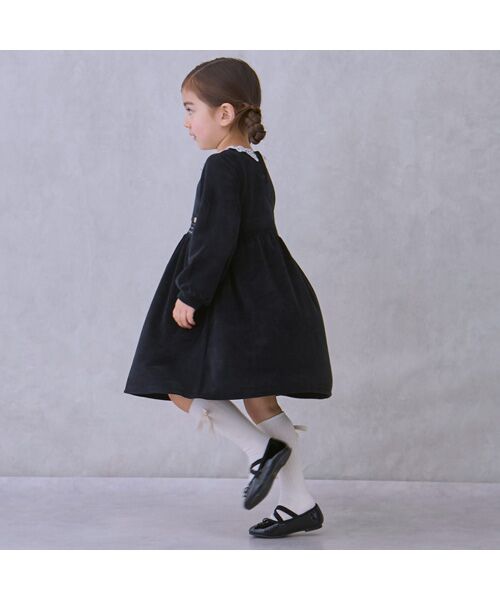 petit main / プティマイン ミニ丈・ひざ丈ワンピース | ベロアレースワンピース | 詳細2