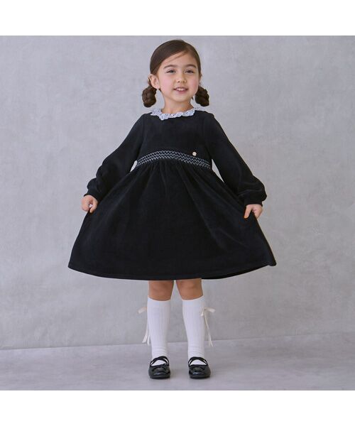 petit main / プティマイン ミニ丈・ひざ丈ワンピース | ベロアレースワンピース | 詳細3