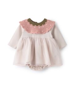 petit main / プティマイン ロンパース | イチゴ衿付きロンパース