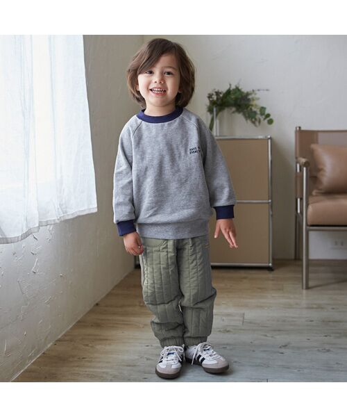 petit main / プティマイン その他パンツ | 切り替えキルティングパンツ（カ-キ）