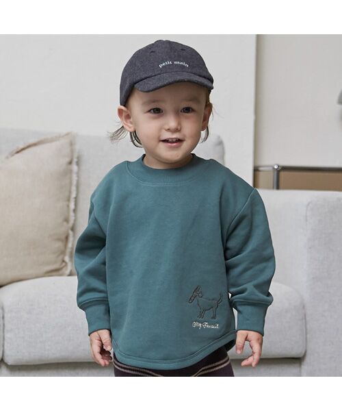 petit main / プティマイン スウェット | 【GOODPRICE】裏起毛ゆるシルエットトレーナー（モスグリ-ン）