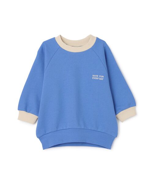 petit main / プティマイン スウェット | 【GOODPRICE】裏起毛襟配色トレーナー（ブル-）