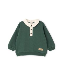 petit main / プティマイン スウェット | 襟付き配色裏起毛トレーナー