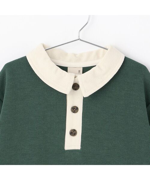 petit main / プティマイン スウェット | 襟付き配色裏起毛トレーナー | 詳細4