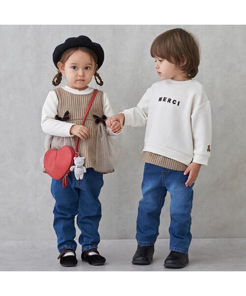 petit main / プティマイン スウェット | 【リンク】ちびロゴアップリケトレーナー | 詳細2