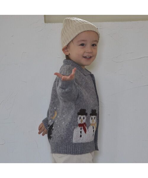 petit main / プティマイン ニット・セーター | 【ウォッシャブル】モチーフカウチンニットハオリ | 詳細1