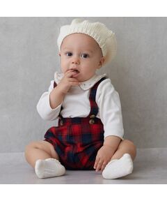 petit main / プティマイン ベビー・キッズウエア | 衿刺繍サロペットセット