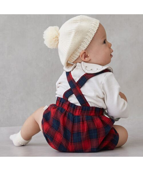 petit main / プティマイン ベビー・キッズウエア | 衿刺繍サロペットセット | 詳細2