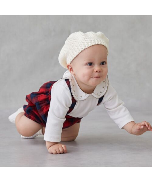 petit main / プティマイン ベビー・キッズウエア | 衿刺繍サロペットセット | 詳細3