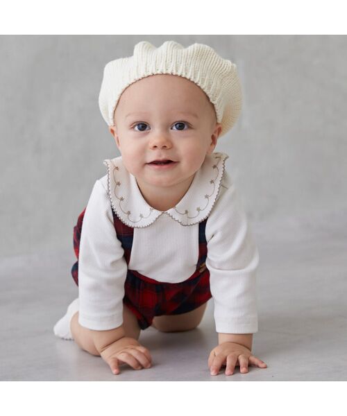 petit main / プティマイン ベビー・キッズウエア | 衿刺繍サロペットセット | 詳細4