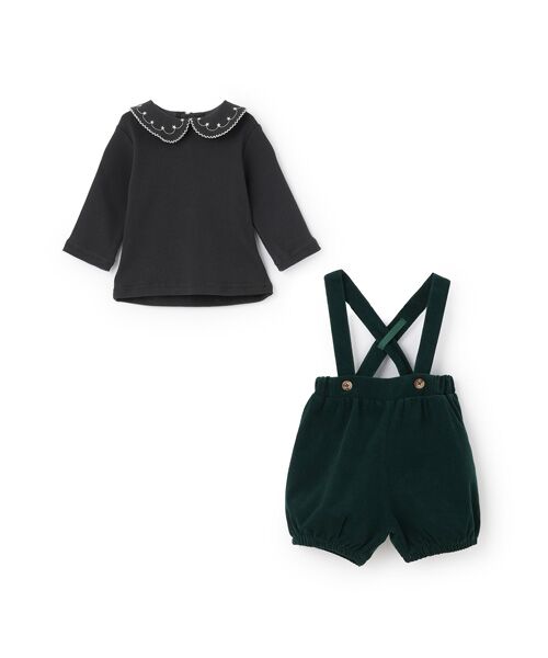 petit main / プティマイン ベビー・キッズウエア | 衿刺繍サロペットセット | 詳細7