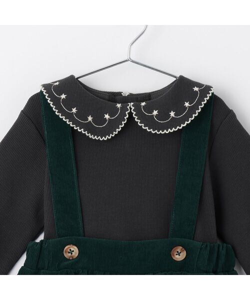 petit main / プティマイン ベビー・キッズウエア | 衿刺繍サロペットセット | 詳細8