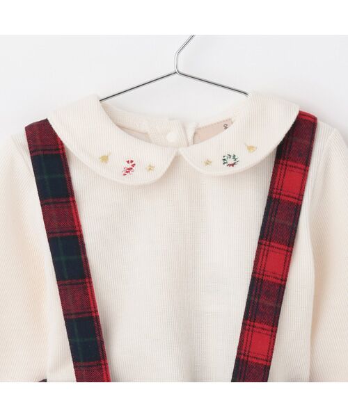 petit main / プティマイン Tシャツ | 衿付き長T+サス付パンツセット | 詳細13