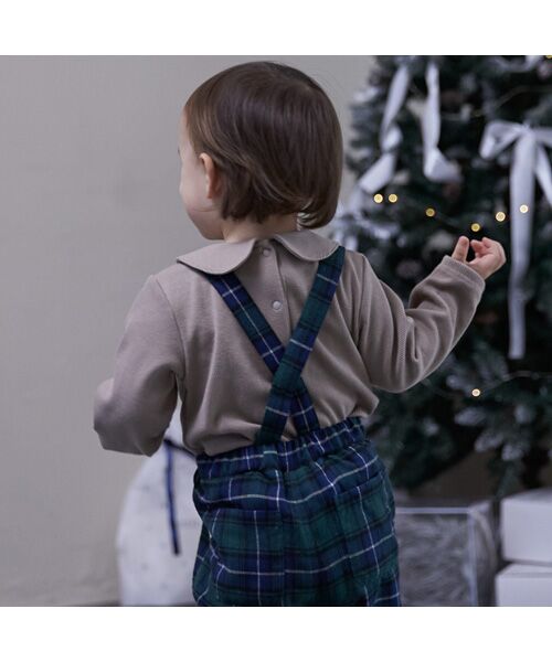 petit main / プティマイン Tシャツ | 衿付き長T+サス付パンツセット | 詳細2