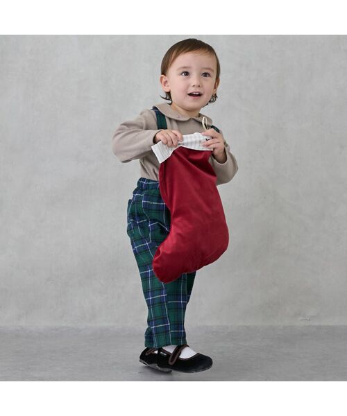 petit main / プティマイン Tシャツ | 衿付き長T+サス付パンツセット | 詳細4