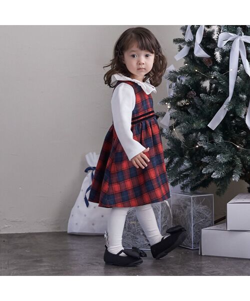 petit main / プティマイン Tシャツ | 衿付き長T+サス付パンツセット | 詳細7