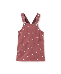 petit main / プティマイン ミニ丈・ひざ丈ワンピース | ハート刺繍コーデュロイジャンスカ