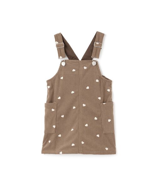 petit main / プティマイン ミニ丈・ひざ丈ワンピース | ハート刺繍コーデュロイジャンスカ | 詳細3