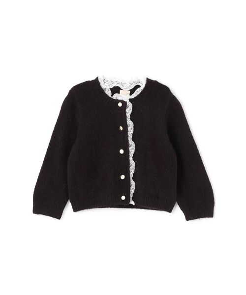 petit main / プティマイン カーディガン・ボレロ | 【リンク】レースカーディガン（クロ）