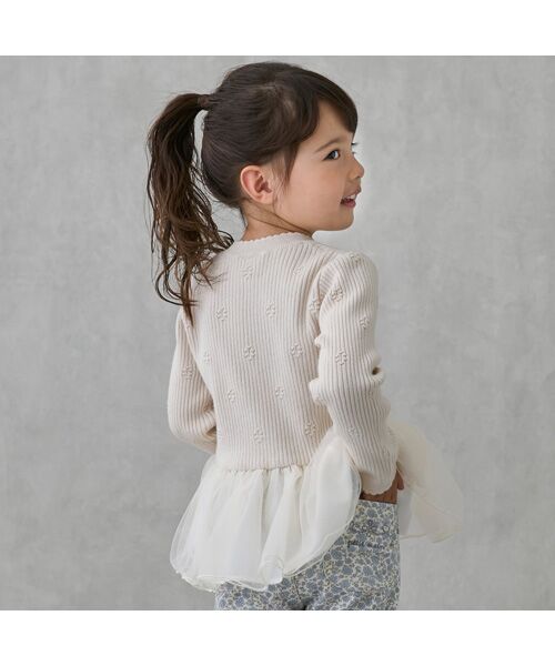 petit main / プティマイン チュニック | 【フワもちっと】ニットペプラムチュールチュニック | 詳細1