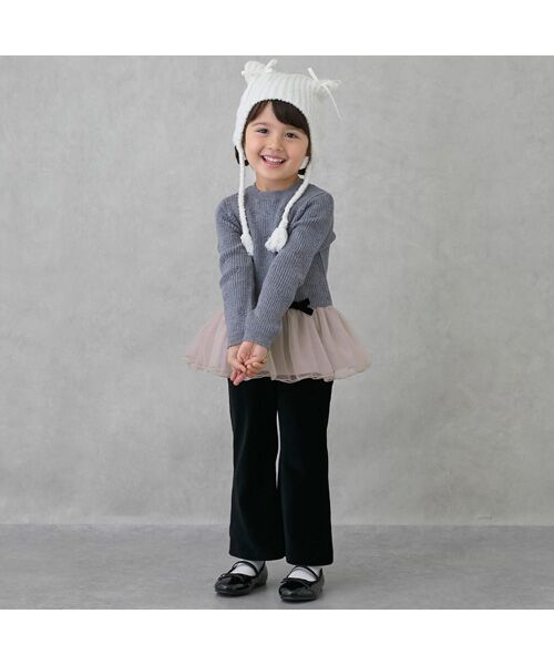 petit main / プティマイン チュニック | 【フワもちっと】ニットペプラムチュールチュニック | 詳細4