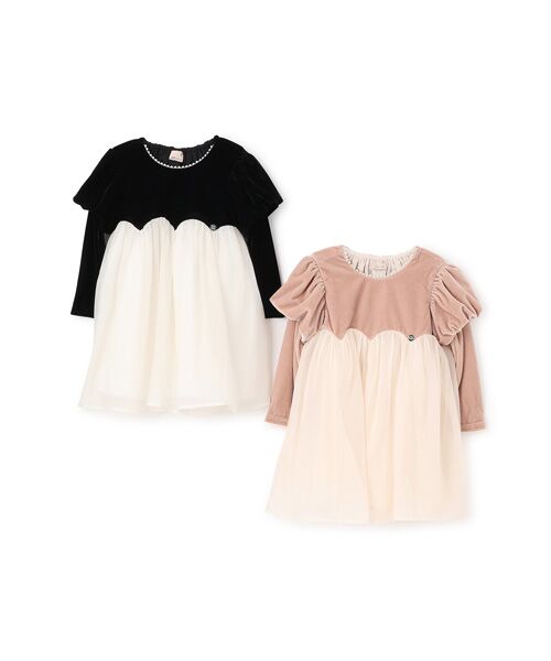 petit main / プティマイン ミニ丈・ひざ丈ワンピース | パフ袖シフォンワンピース | 詳細15