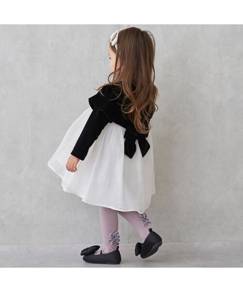 petit main / プティマイン ミニ丈・ひざ丈ワンピース | パフ袖シフォンワンピース | 詳細3