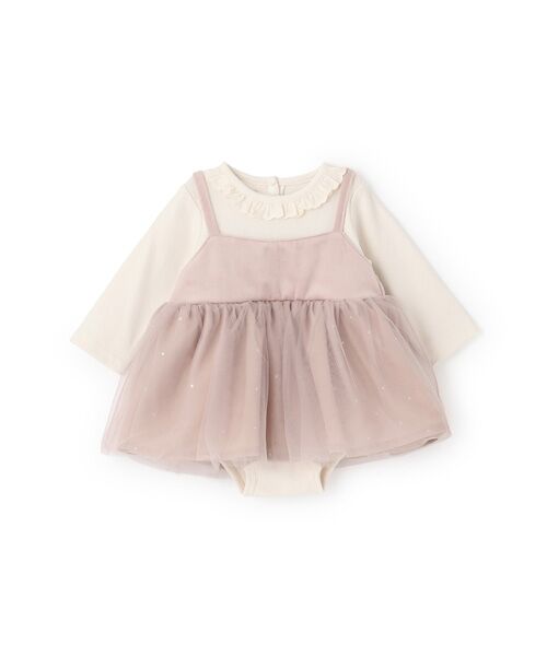 petit main / プティマイン ロンパース | チュールOPロンパース（L・ピンク）