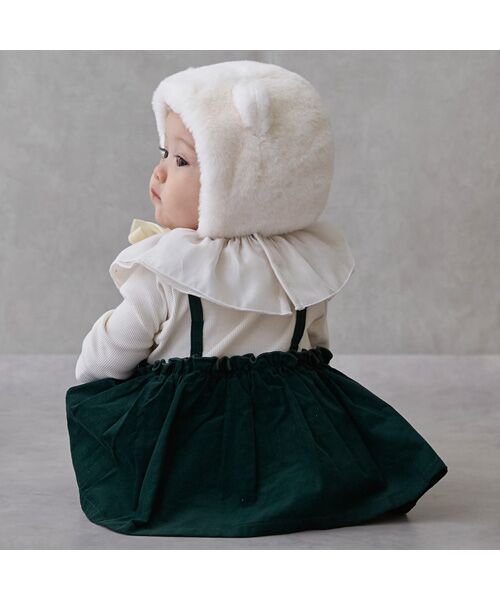 petit main / プティマイン ロンパース | フリル襟付きチェックOPロンパース | 詳細1