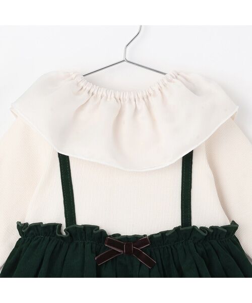 petit main / プティマイン ロンパース | フリル襟付きチェックOPロンパース | 詳細10