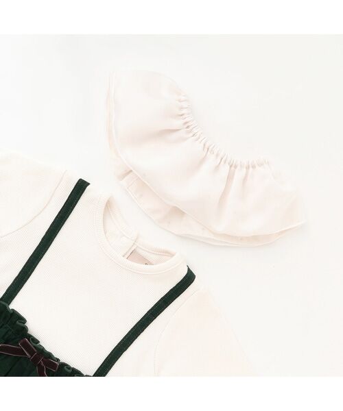 petit main / プティマイン ロンパース | フリル襟付きチェックOPロンパース | 詳細11