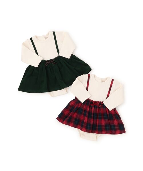 petit main / プティマイン ロンパース | フリル襟付きチェックOPロンパース | 詳細16