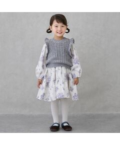 petit main / プティマイン ミニ丈・ひざ丈ワンピース | 【リンク】ベスト付ワンピース