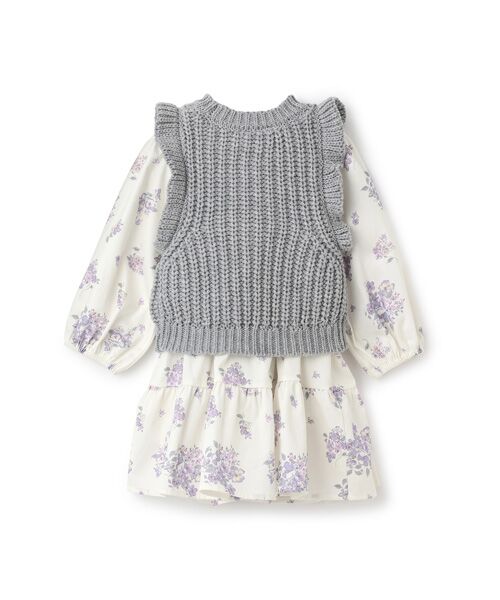 petit main / プティマイン ミニ丈・ひざ丈ワンピース | 【リンク】ベスト付ワンピース | 詳細8