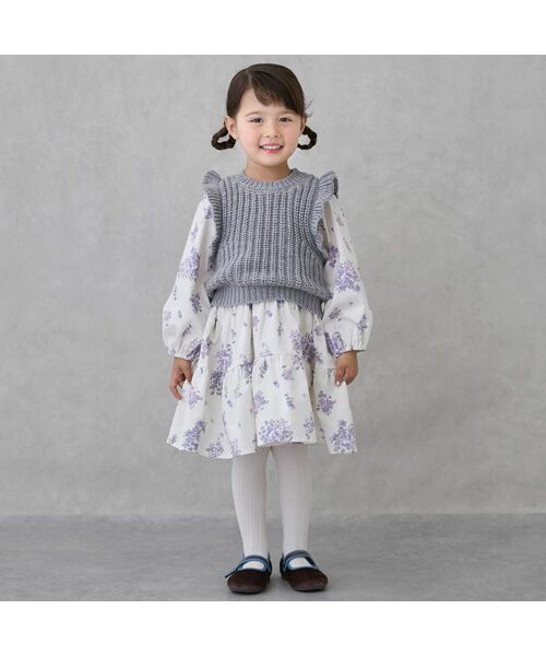 petit main / プティマイン ミニ丈・ひざ丈ワンピース | 【リンク】ベスト付ワンピース（マルチ）