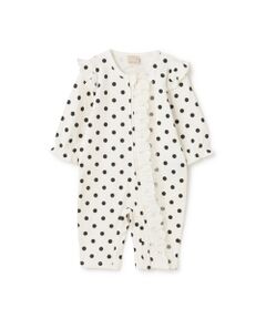 petit main / プティマイン ロンパース | レースフリルカバーオール