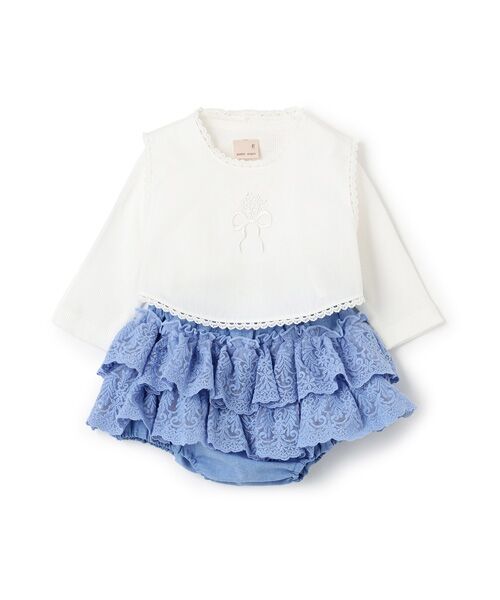 petit main / プティマイン ロンパース | ベスト付きロンパース＋フリパンセット（オフホワイト）