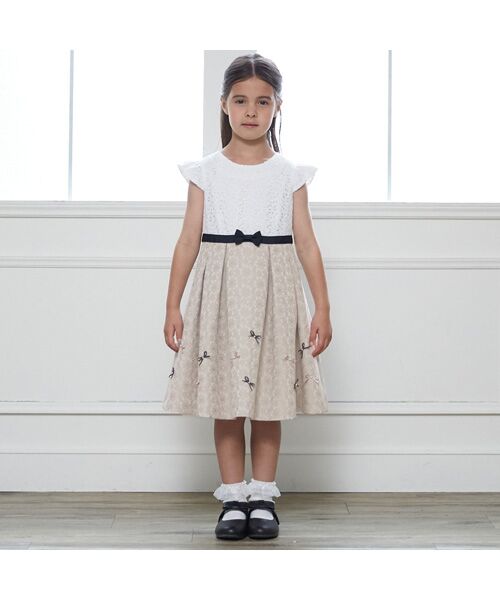 petit main / プティマイン ミニ丈・ひざ丈ワンピース | ジャガードリボンOP+襟付JKセット | 詳細4