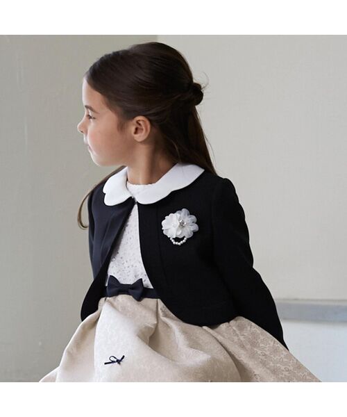 petit main / プティマイン ミニ丈・ひざ丈ワンピース | ジャガードリボンOP+襟付JKセット | 詳細7