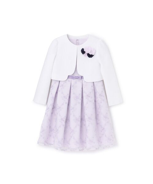 petit main / プティマイン ミニ丈・ひざ丈ワンピース | レースOP+ノーカラーJKセット | 詳細10